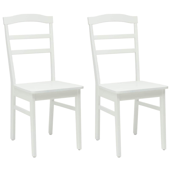 Spisestuestol 2 pcs Hvid Massiv Gummitræ