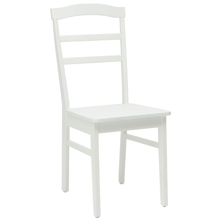 Spisestuestol 2 pcs Hvid Massiv Gummitræ