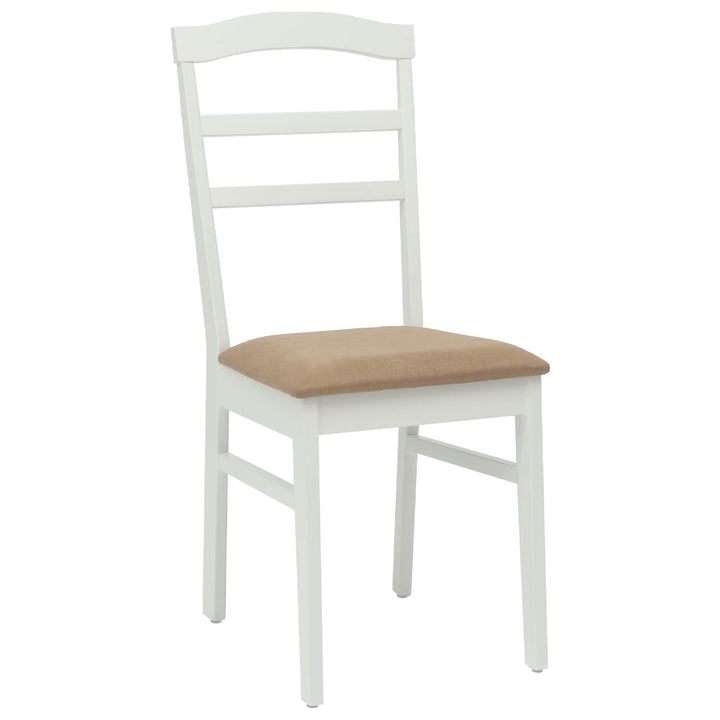 Spisestuestol 2 pcs Hvid og brun Massiv Gummitræ