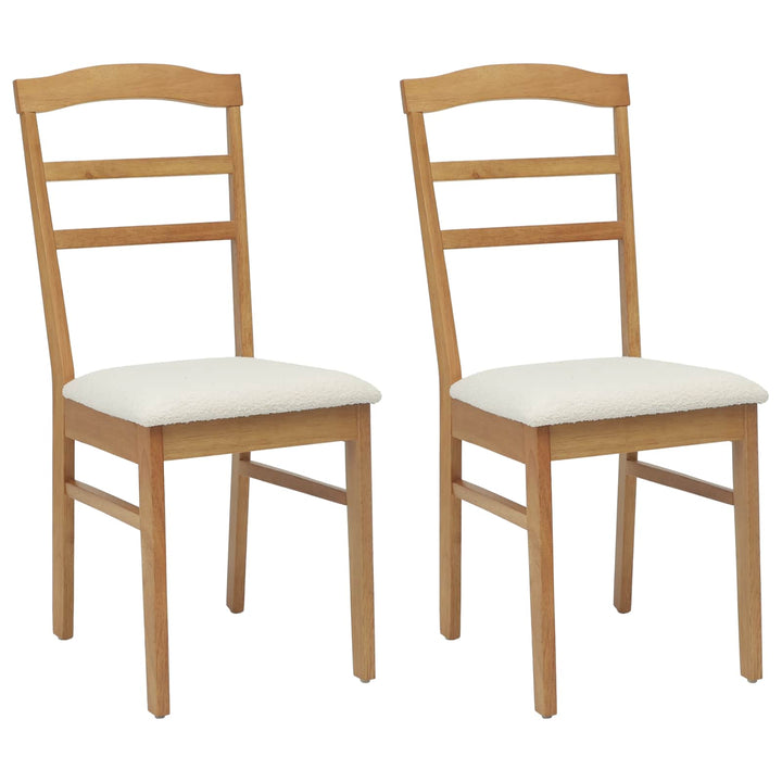 Spisestuestol 2 pcs Naturlig og lys Massiv Gummitræ