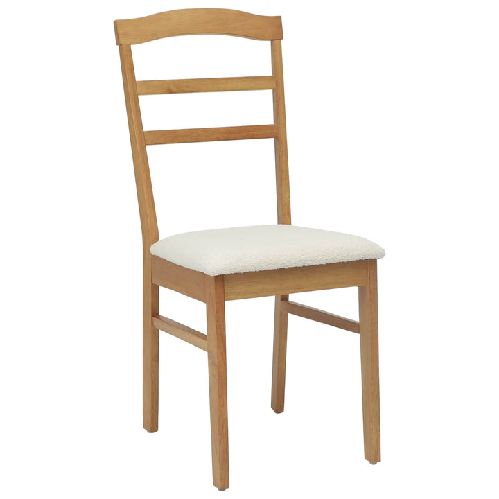 Spisestuestol 2 pcs Naturlig og lys Massiv Gummitræ