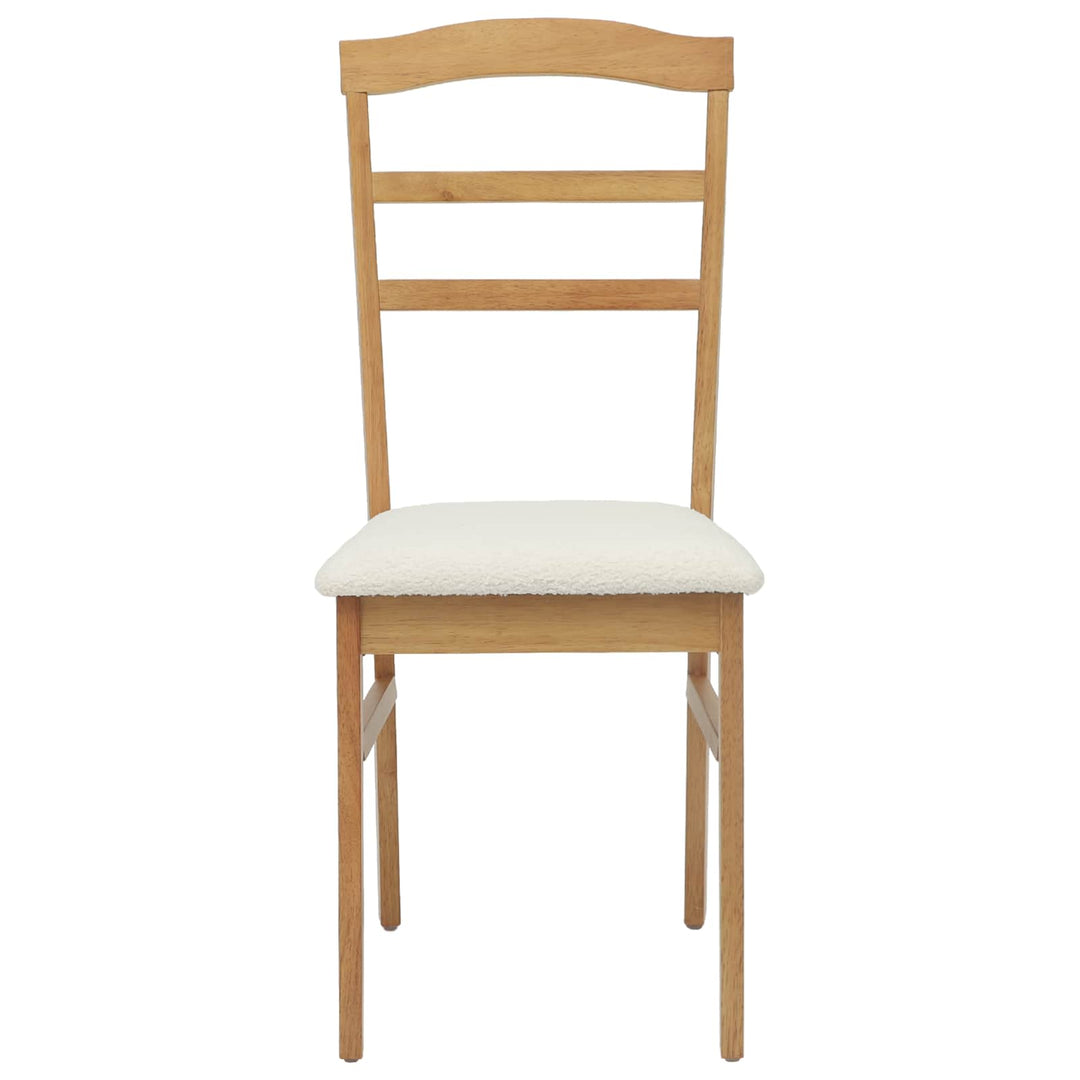 Spisestuestol 2 pcs Naturlig og lys Massiv Gummitræ
