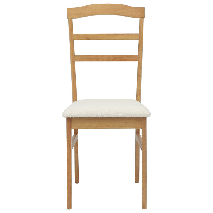 Spisestuestol 2 pcs Naturlig og lys Massiv Gummitræ