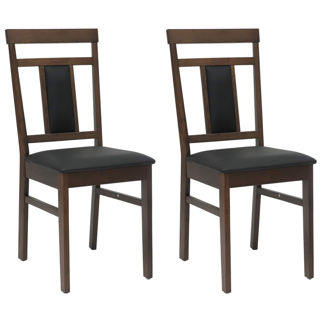 Spisestuestol 2 pcs Lys brun og sort Massiv Gummitræ