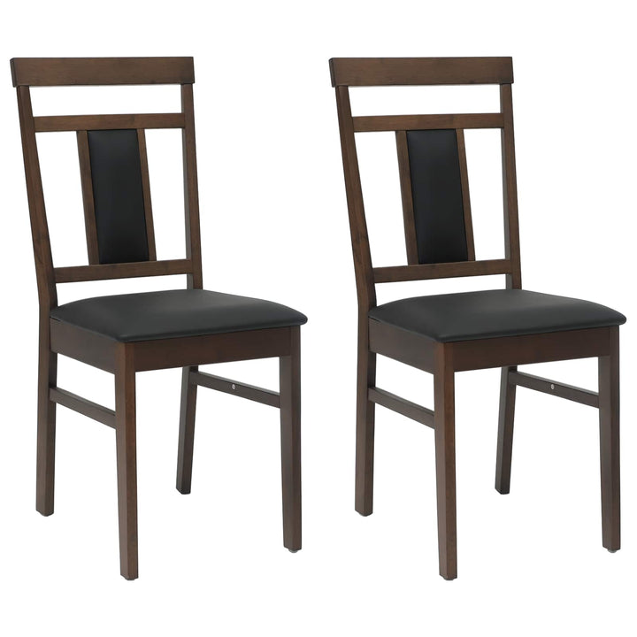 Spisestuestol 2 pcs Lys brun og sort Massiv Gummitræ