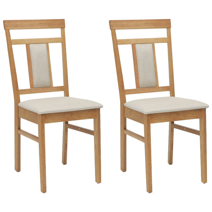 Spisestuestol 2 pcs Naturlig og lys Massiv Gummitræ