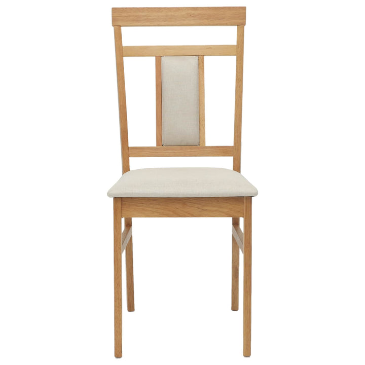 Spisestuestol 2 pcs Naturlig og lys Massiv Gummitræ