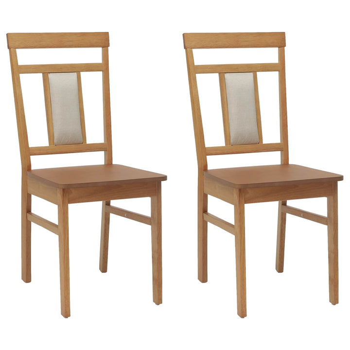Spisestuestol 2 pcs Naturfarvet Massiv Gummitræ