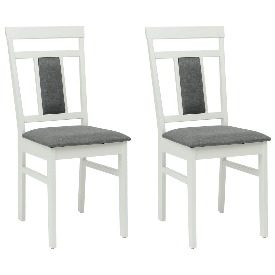 Spisestuestol 2 pcs Hvid og Grå Massiv Gummitræ