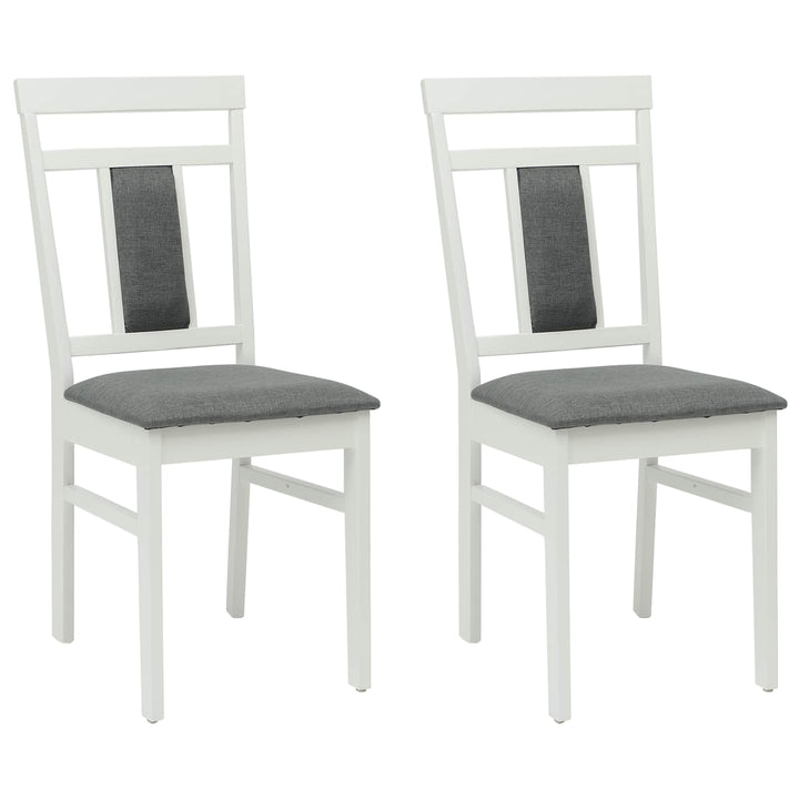 Spisestuestol 2 pcs Hvid og Grå Massiv Gummitræ