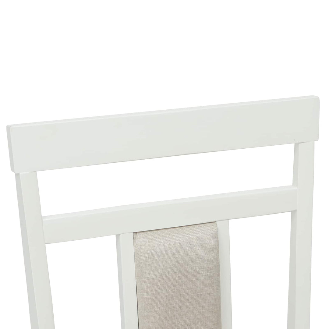 Spisestuestol 2 stk. Massiv Gummitræ Hvid 36 x 44,5 x 91,5 cm