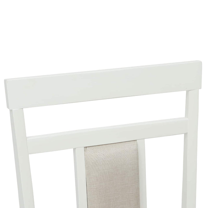 Spisestuestol 2 stk. Massiv Gummitræ Hvid 36 x 44,5 x 91,5 cm