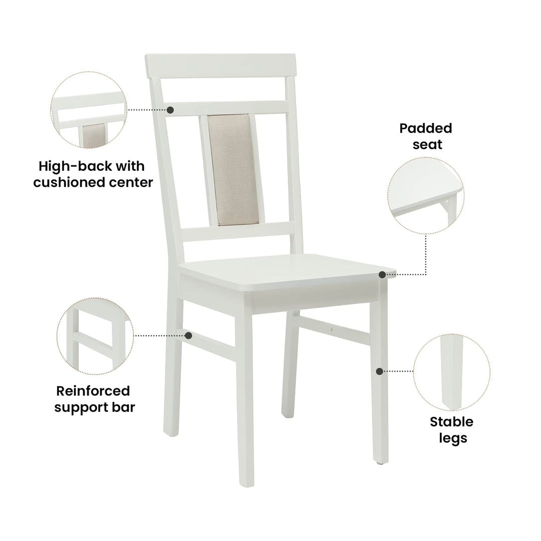 Spisestuestol 2 pcs Hvid Massiv Gummitræ