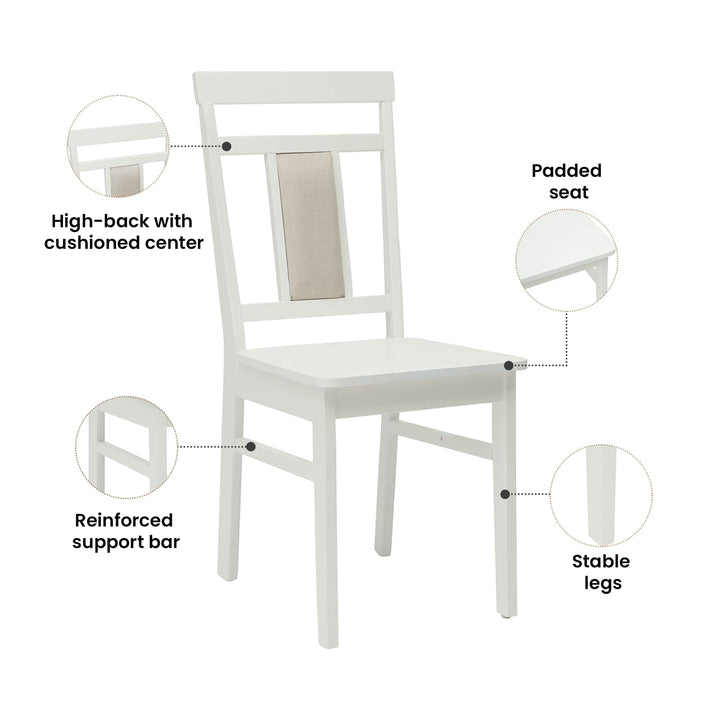 Spisestuestol 2 pcs Hvid Massiv Gummitræ