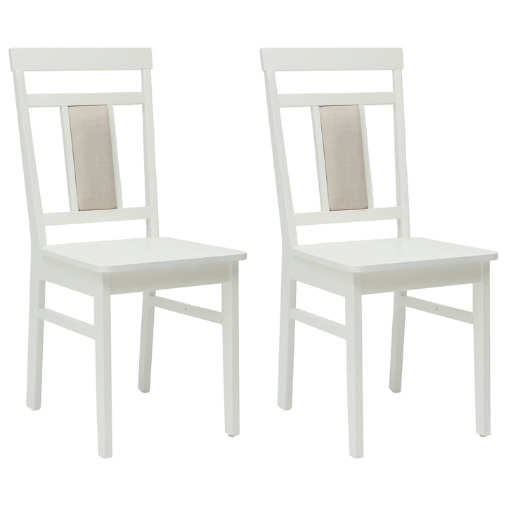 Spisestuestol 2 pcs Hvid Massiv Gummitræ