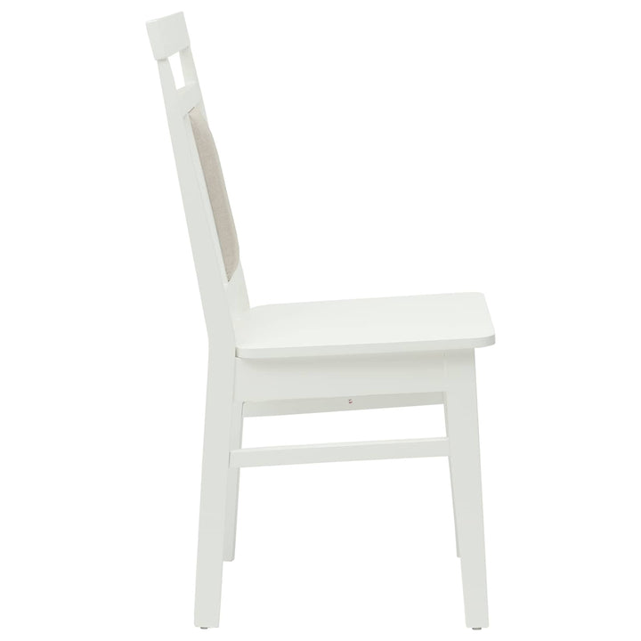 Spisestuestol 2 pcs Hvid Massiv Gummitræ