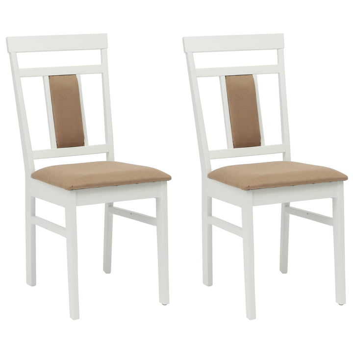 Spisestuestol 2 pcs Hvid og brun Massiv Gummitræ