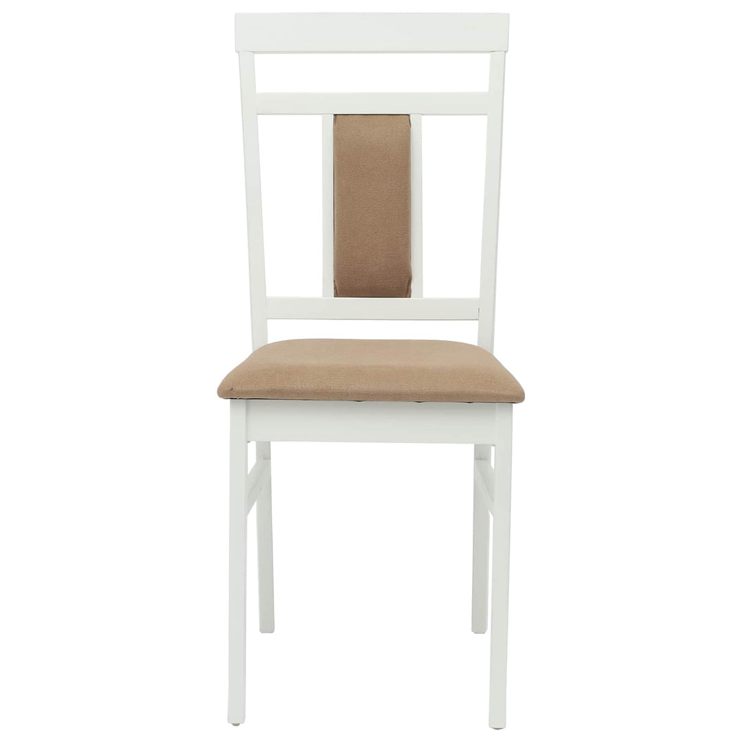 Spisestuestol 2 pcs Hvid og brun Massiv Gummitræ