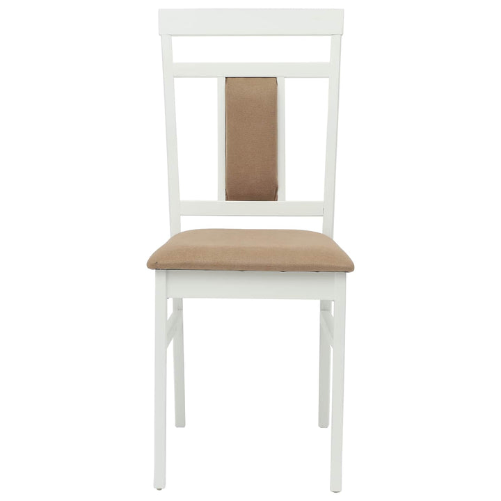 Spisestuestol 2 pcs Hvid og brun Massiv Gummitræ