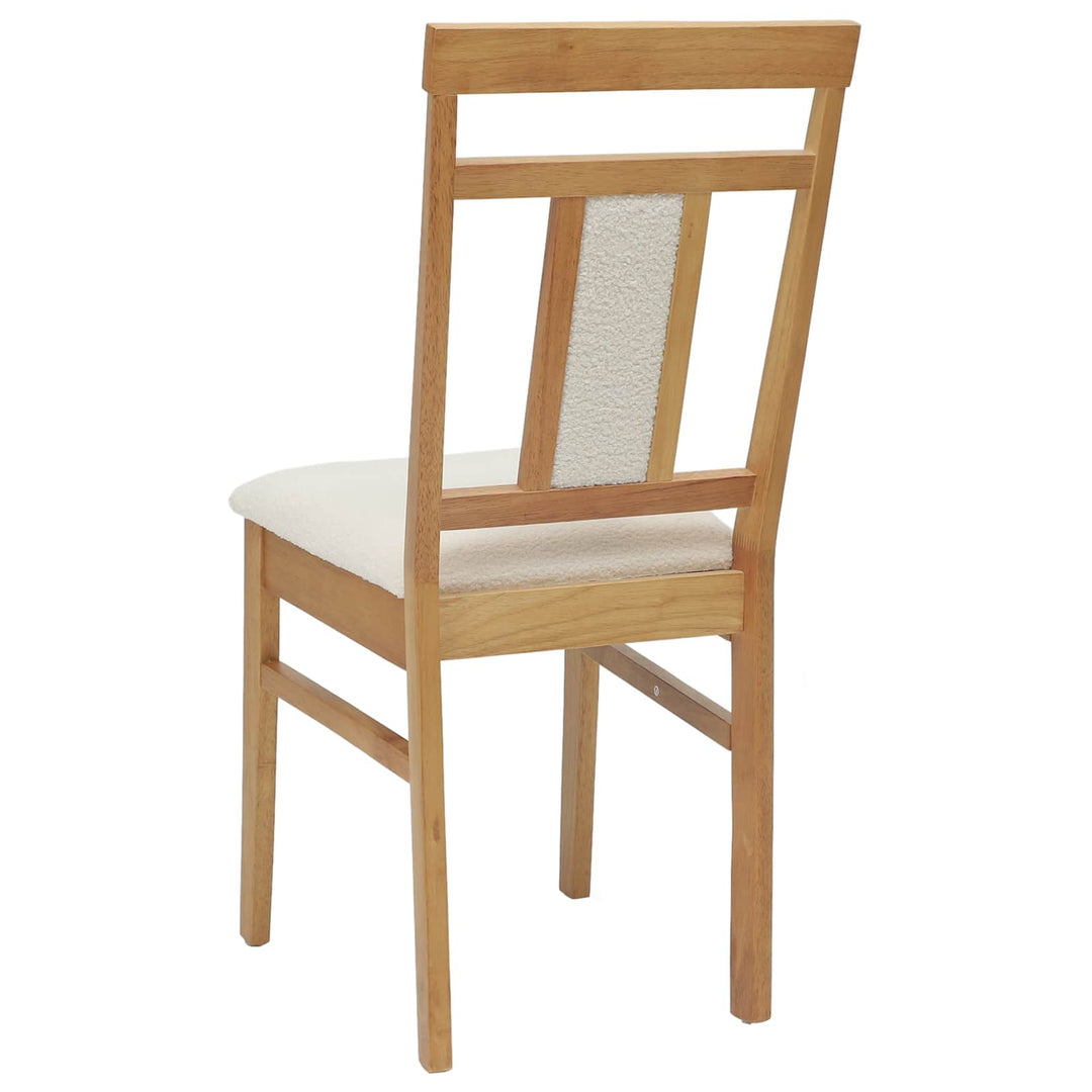 Spisestuestol 2 pcs Naturlig og lys Massiv Gummitræ
