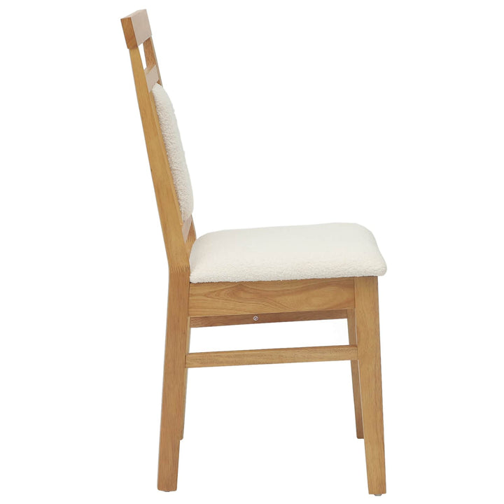 Spisestuestol 2 pcs Naturlig og lys Massiv Gummitræ