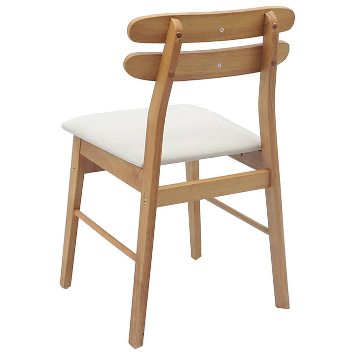 Spisestuestol 2 pcs Naturlig og lys Massiv Gummitræ