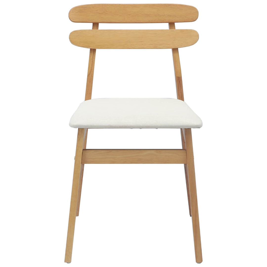 Spisestuestol 2 pcs Naturlig og lys Massiv Gummitræ
