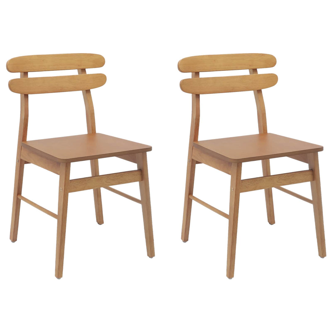 Spisestuestol 2 pcs Naturfarvet Massiv Gummitræ