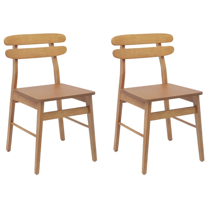 Spisestuestol 2 pcs Naturfarvet Massiv Gummitræ