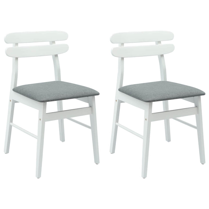 Spisestuestol 2 pcs Hvid og Grå Massiv Gummitræ