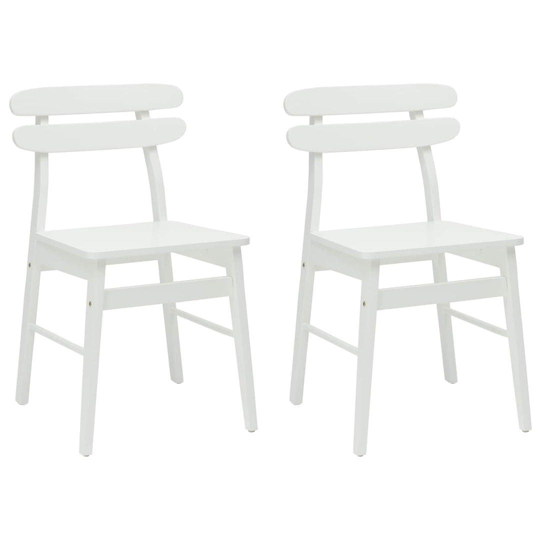 Spisestuestol 2 pcs Hvid Massiv Gummitræ