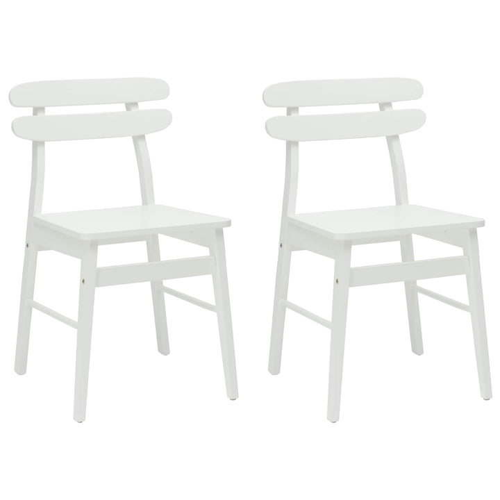 Spisestuestol 2 pcs Hvid Massiv Gummitræ