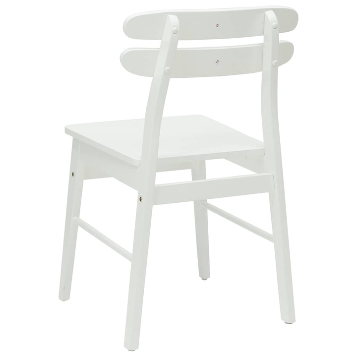 Spisestuestol 2 pcs Hvid Massiv Gummitræ