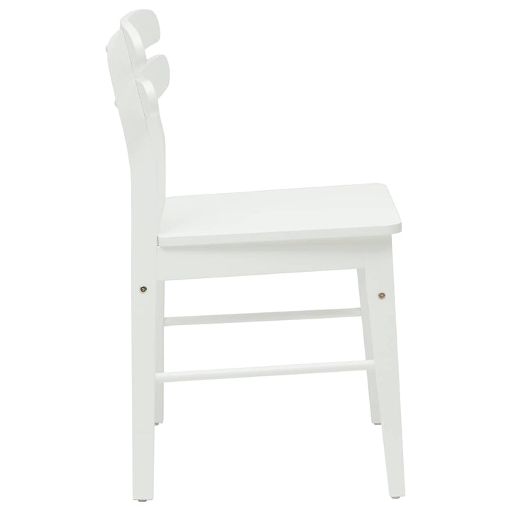 Spisestuestol 2 pcs Hvid Massiv Gummitræ