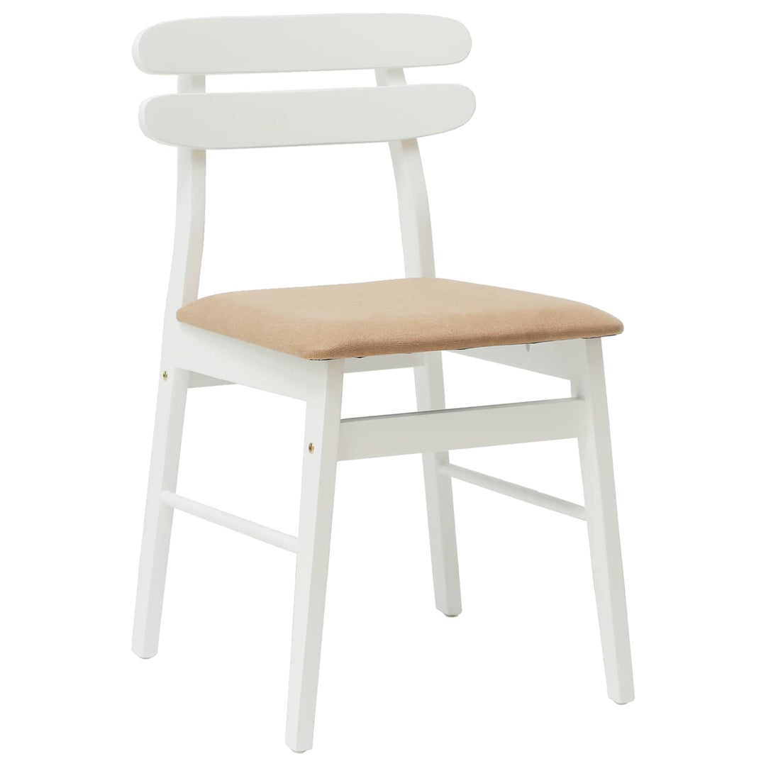 Spisestuestol 2 pcs Hvid og brun Massiv Gummitræ