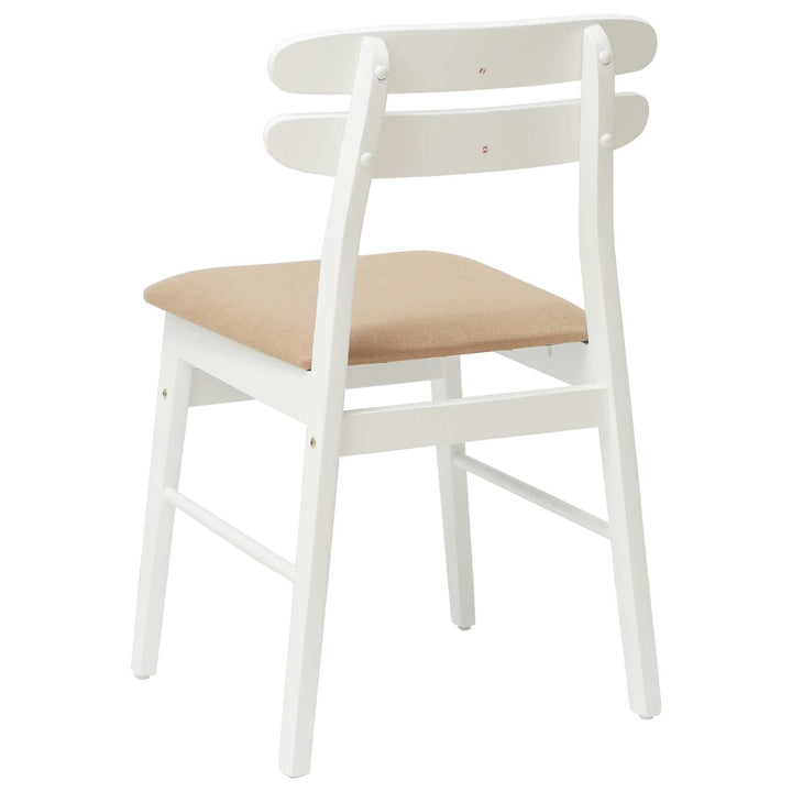 Spisestuestol 2 pcs Hvid og brun Massiv Gummitræ