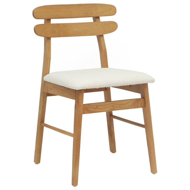 Spisestuestol 2 pcs Naturlig og lys Massiv Gummitræ
