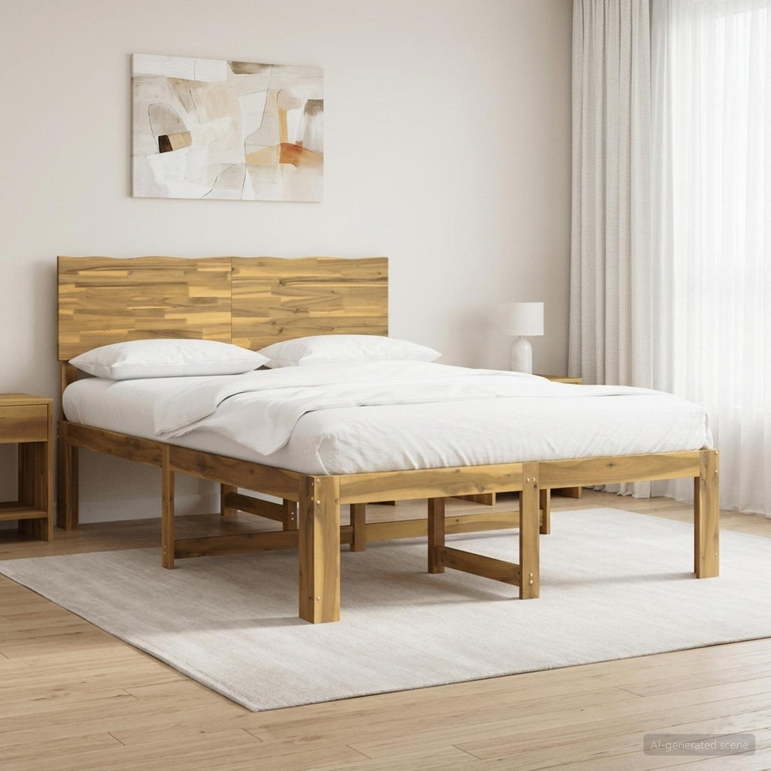 Dobbelt Sengestel med Hovedgærde ROSTOCK Hvid 135 x 190 cm
