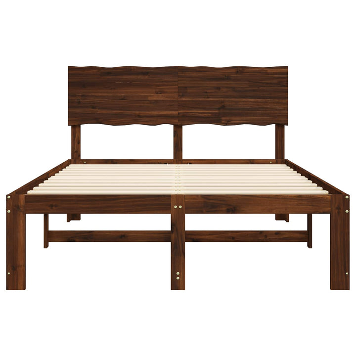 Dobbelt Sengestel med Hovedgærde ROSTOCK Mørk Brun 140 x 190 cm