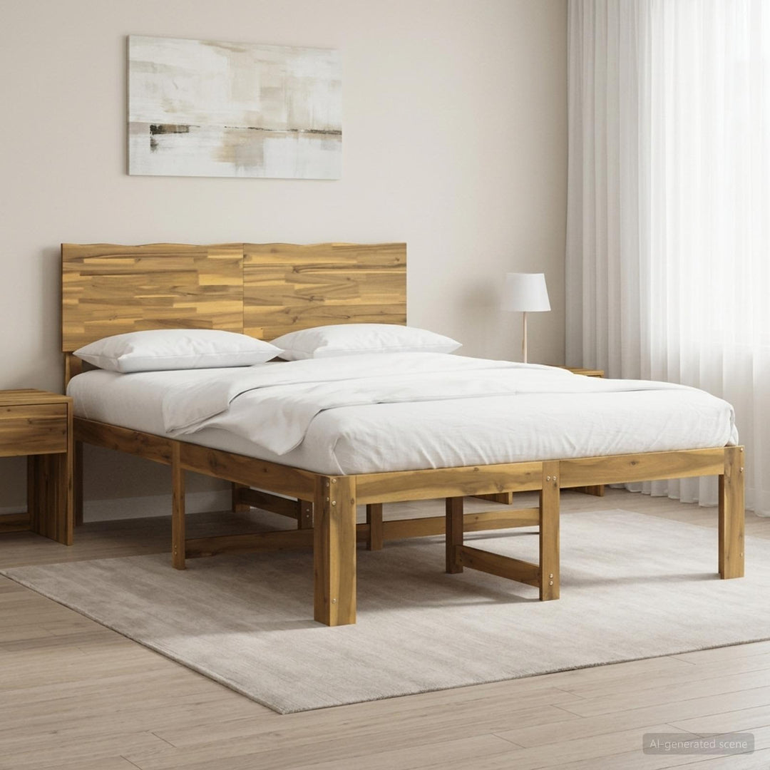 Dobbelt Sengestel med Hovedgærde ROSTOCK Hvid 140 x 190 cm