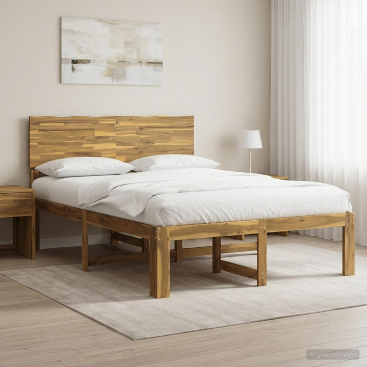 Dobbelt Sengestel med Hovedgærde ROSTOCK Hvid 140 x 190 cm