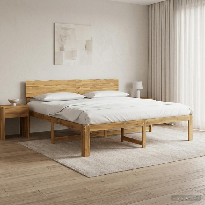 Dobbelt Sengestel med Hovedgærde ROSTOCK Hvid 180 x 200 cm