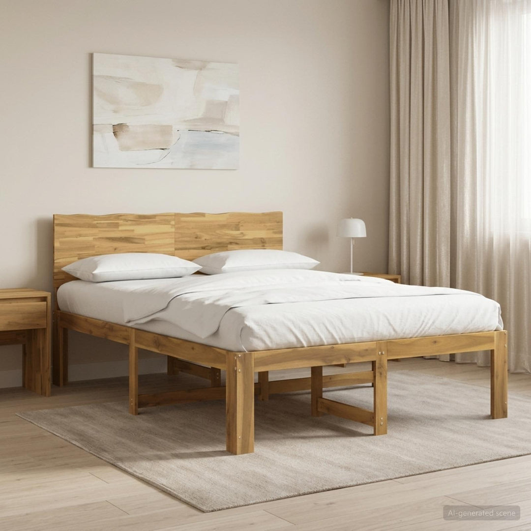 Dobbelt Sengestel med Hovedgærde ROSTOCK Hvid 160 x 200 cm