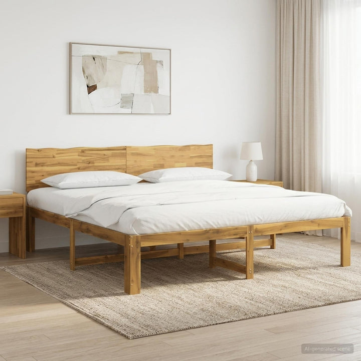Dobbelt Sengestel med Hovedgærde ROSTOCK Hvid 180 x 200 cm