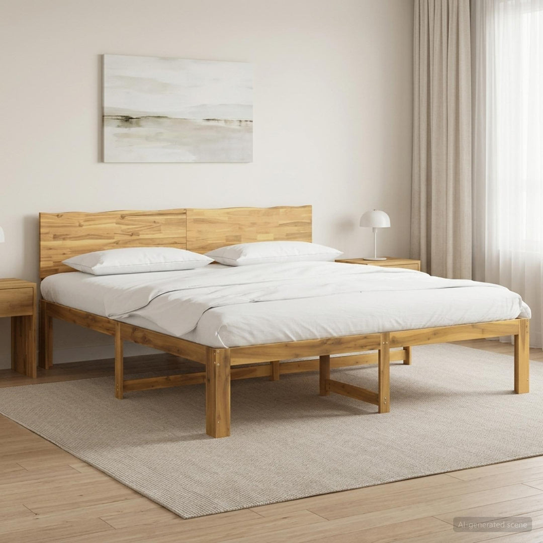Dobbelt Sengestel med Hovedgærde ROSTOCK Hvid 200 x 200 cm