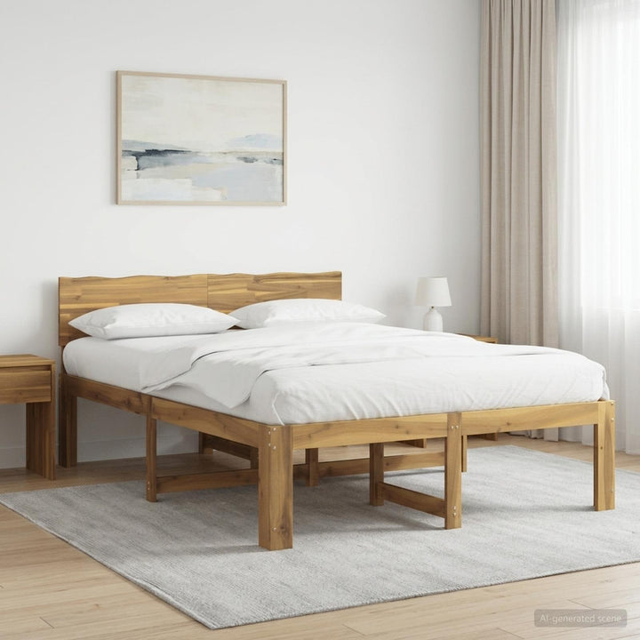 Dobbelt Sengestel med Hovedgærde ROSTOCK Hvid 150 x 200 cm