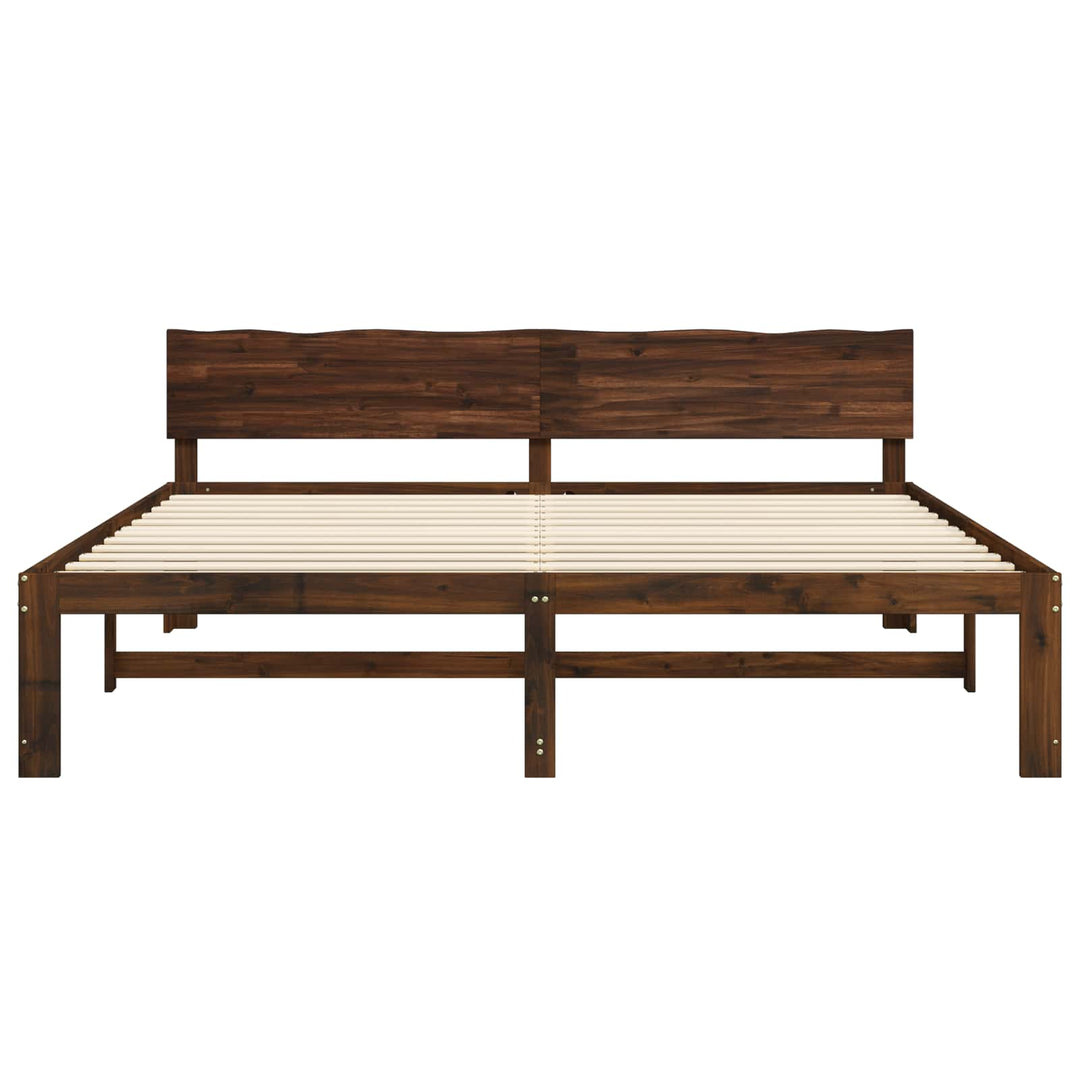 Dobbelt Sengestel med Hovedgærde ROSTOCK Mørk Brun 200 x 200 cm