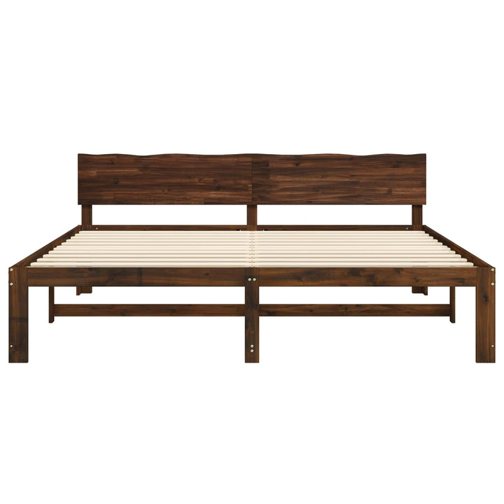 Dobbelt Sengestel med Hovedgærde ROSTOCK Mørk Brun 200 x 200 cm
