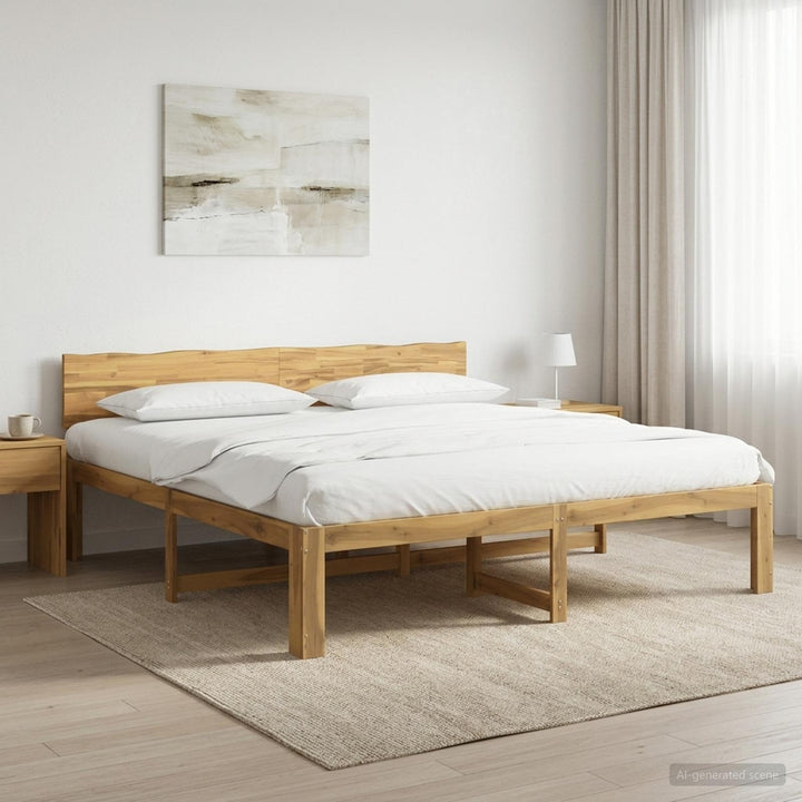 Dobbelt Sengestel med Hovedgærde ROSTOCK Hvid 200 x 200 cm