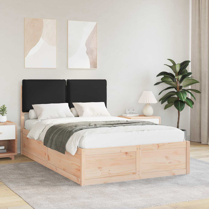 Sengestel med Polstret Hovedgavl Sort 120 x 200 cm